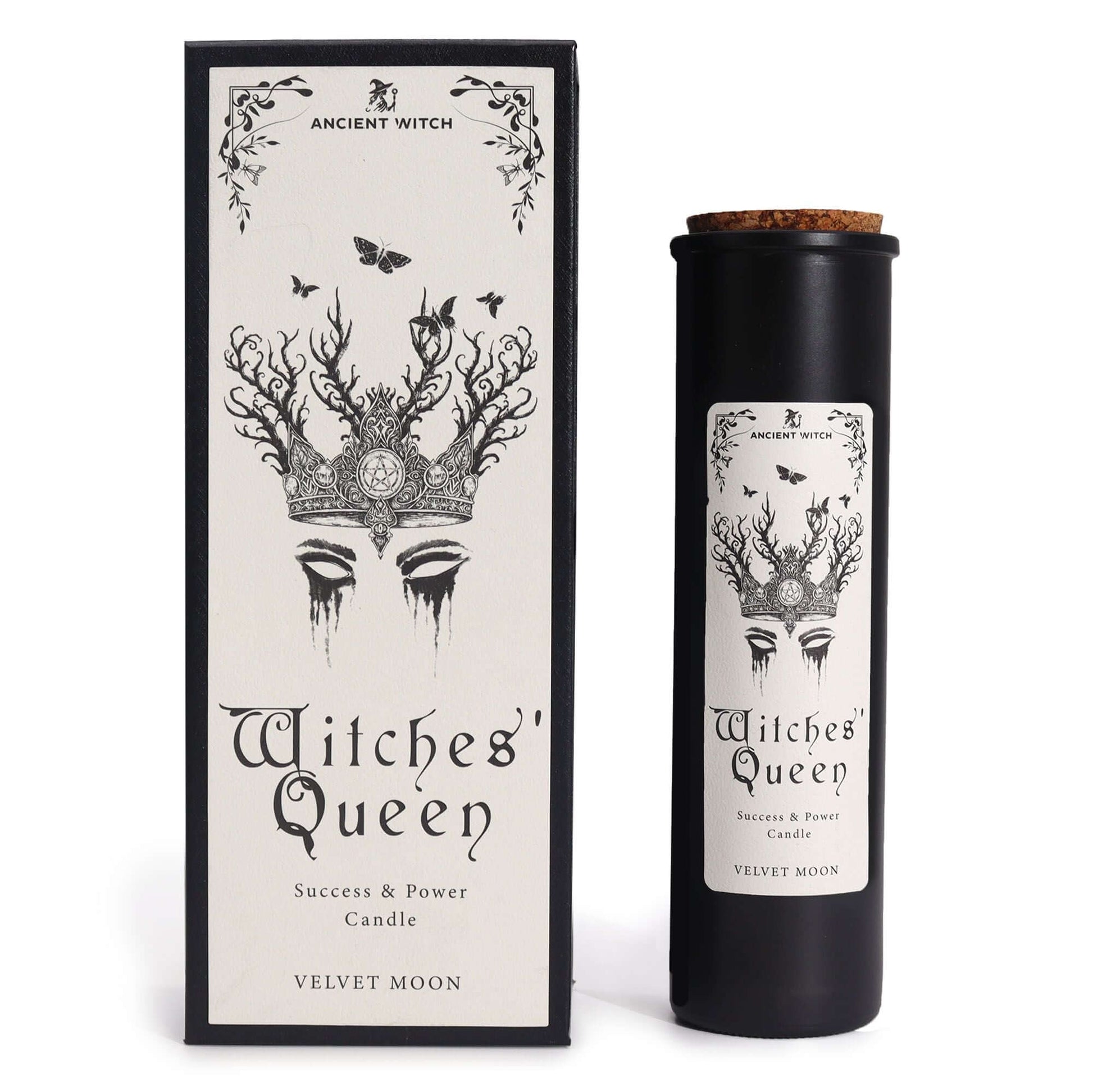 Ancient Witch Ritual Candles - Witches' Queen, Success & Power Candle, Velvet Moon fragrance, empowering decoration.