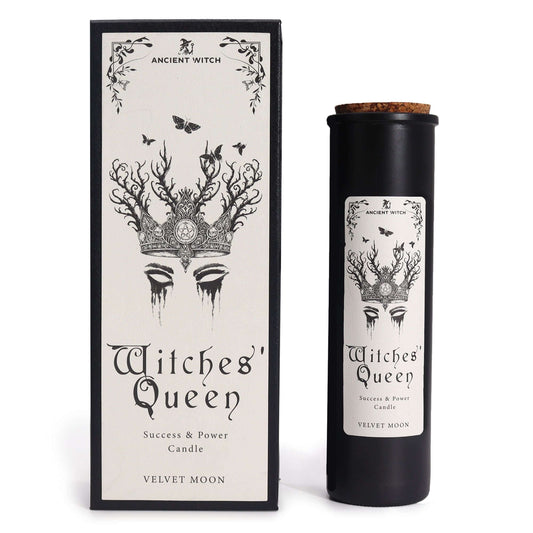 Ancient Witch Ritual Candles - Witches' Queen, Success & Power Candle, Velvet Moon fragrance, empowering decoration.