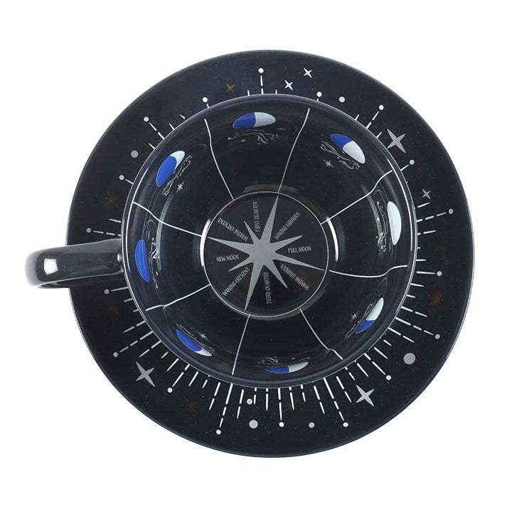 Blue Moon Phase Teacup and Saucer N/A