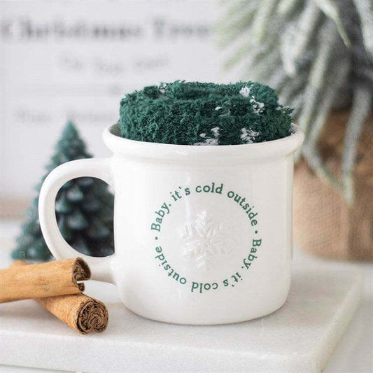Baby It's Cold Outside Mug and Socks Set Winter Gift Set-Sociodigi