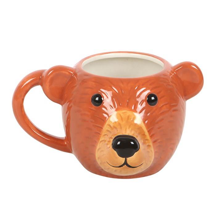 Bear Shaped Mug perfect for coffee or tea, featuring an adorable bear face design in ceramic.