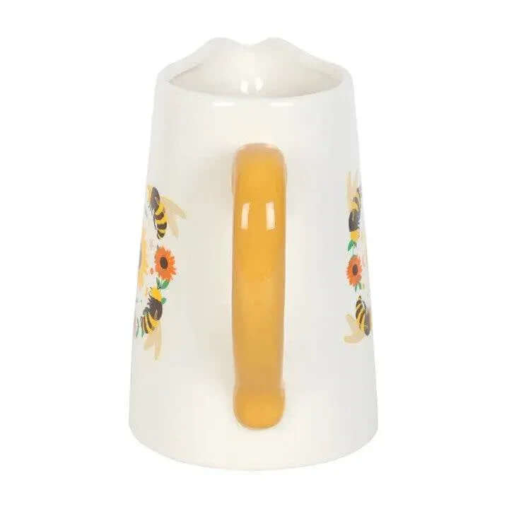 Bee and Sunflower Ceramic Flower Jug-Sociodigi