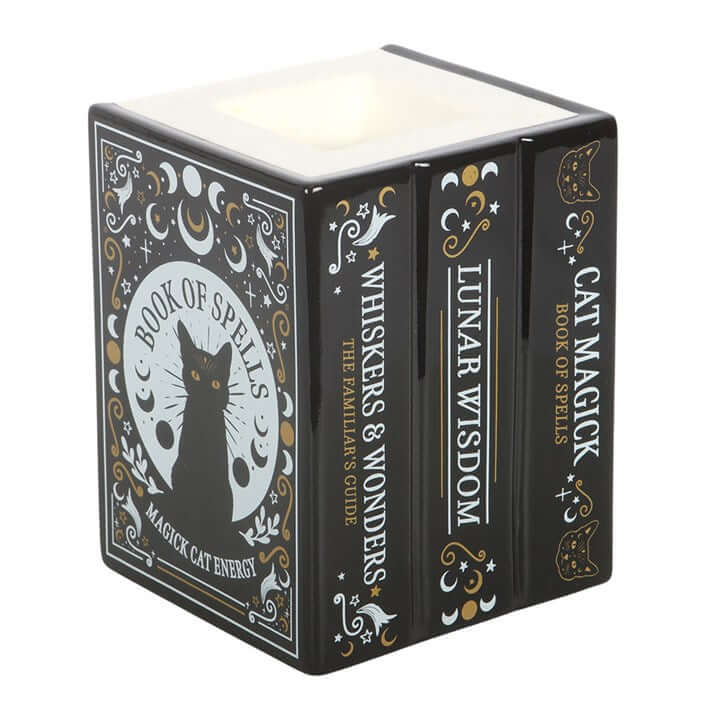 Black Cat Book of Spells Oil Burner and Wax Warmer