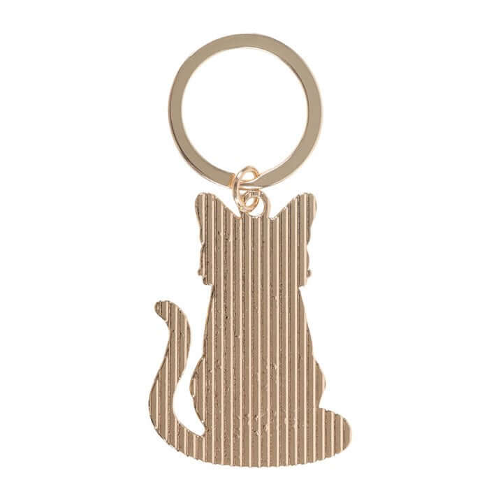 Black Cat Keyring featuring a stylish design of a cat silhouette, perfect for carrying protection and intuition.