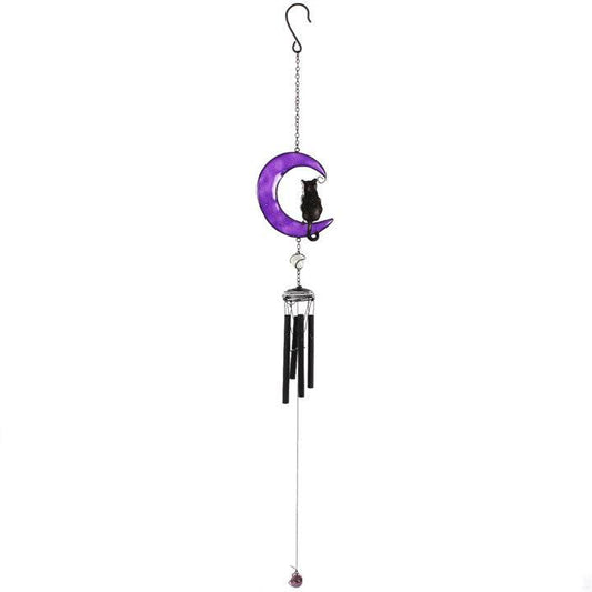 Black Cat Windchime – Handcrafted Metal, Glass & Resin-Sociodigi