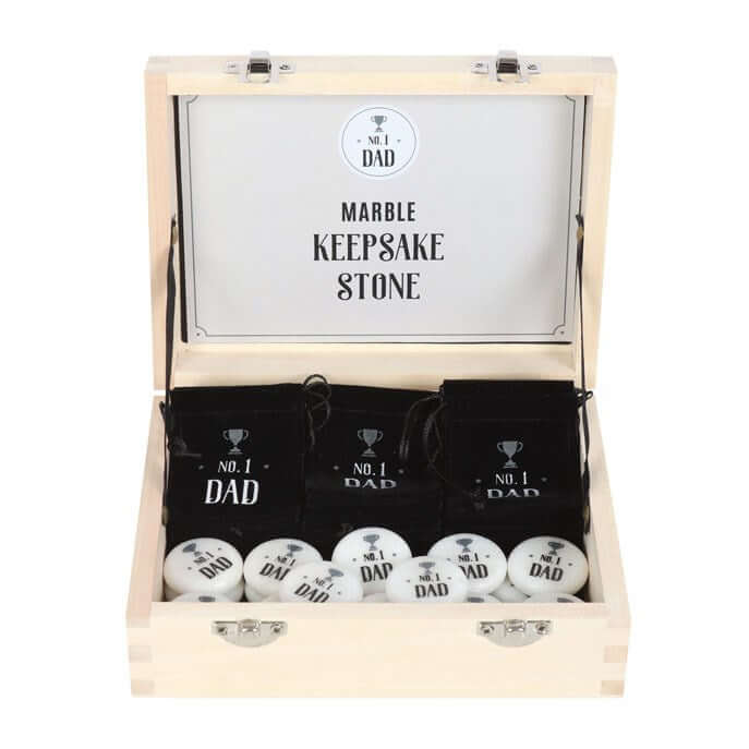 Box of 24 ‘No. 1 Dad’ Marble Keepsake Stones – Father’s Day Gift-Sociodigi