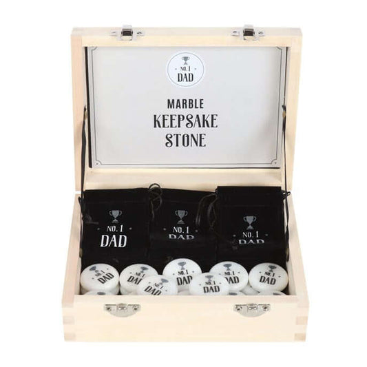Box of 24 ‘No. 1 Dad’ Marble Keepsake Stones – Father’s Day Gift-Sociodigi