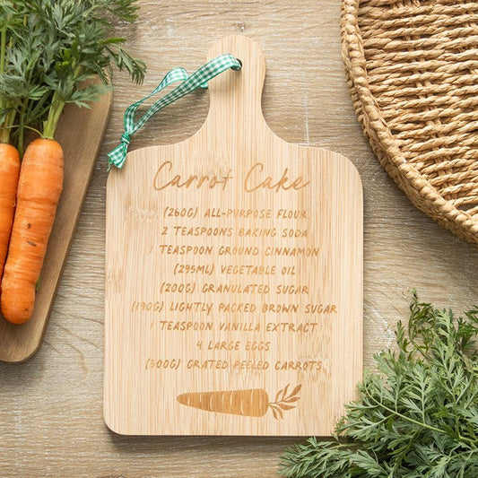 Carrot Cake Recipe Bamboo Serving Board – Rustic Kitchen Gift for Bakers-Sociodigi