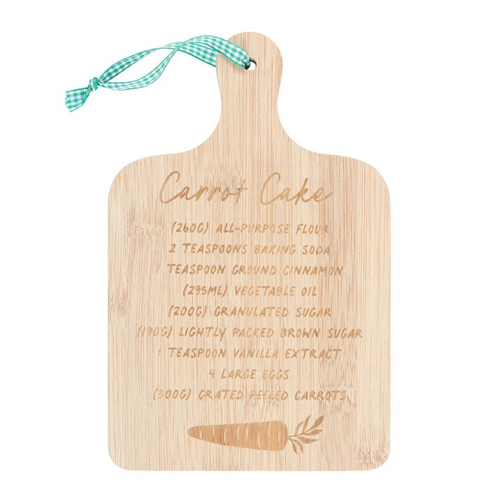 Carrot Cake Recipe Bamboo Serving Board – Rustic Kitchen Gift for Bakers-Sociodigi