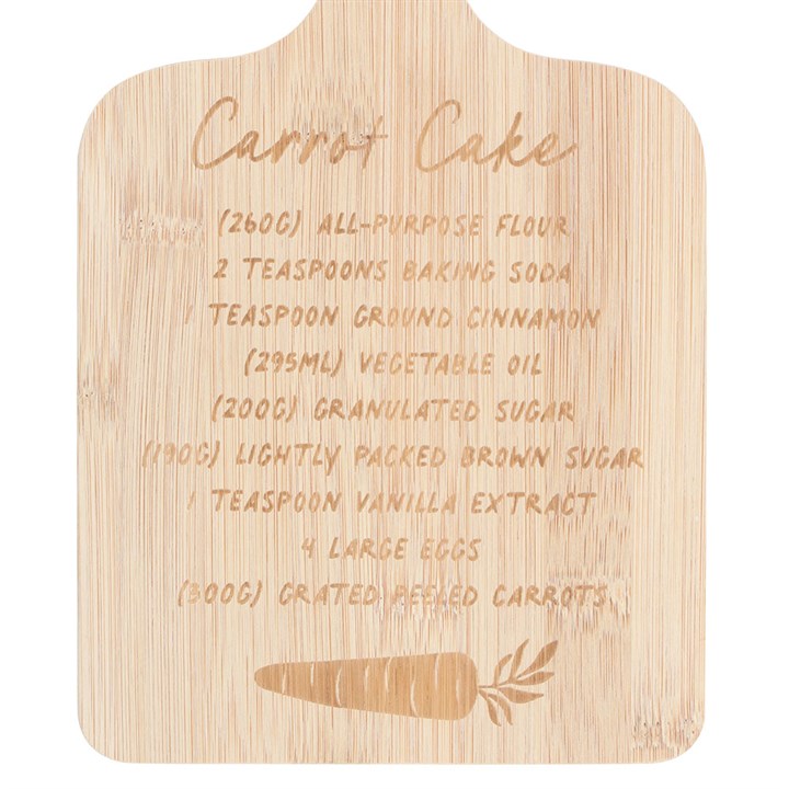 Carrot Cake Recipe Bamboo Serving Board – Rustic Kitchen Gift for Bakers-Sociodigi