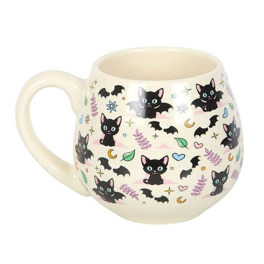 Cute & Creepy Cat Print Rounded Mug | 500ml Ceramic Cup-Sociodigi