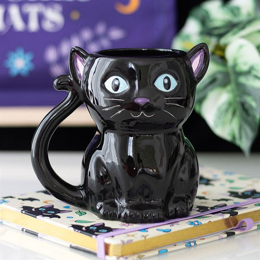 Cute and Creepy Black Cat Mug N/A
