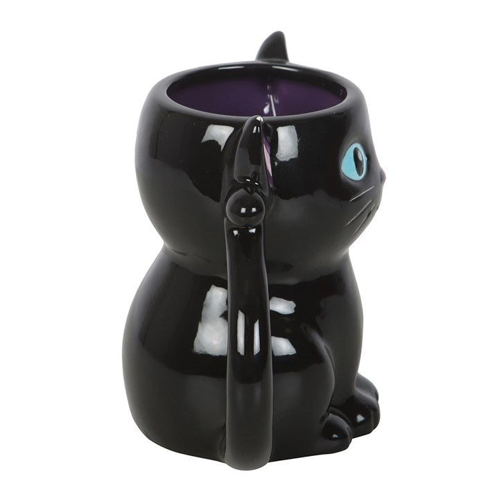 Cute & Creepy Black Cat Mug – Gothic Witchy Ceramic Cup (500ml)-Sociodigi