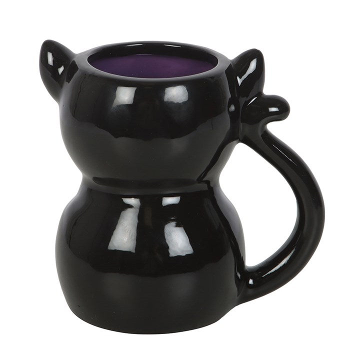 Cute & Creepy Black Cat Mug – Gothic Witchy Ceramic Cup (500ml)-Sociodigi