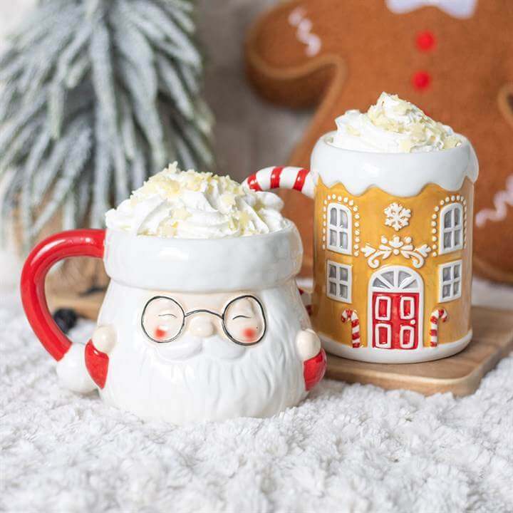 Candy Cane Gingerbread House Mug Festive Christmas Mug 500ml-Sociodigi