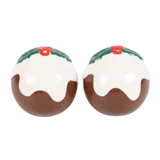 Christmas Pudding Salt and Pepper Shakers – Festive Tableware Set-Sociodigi