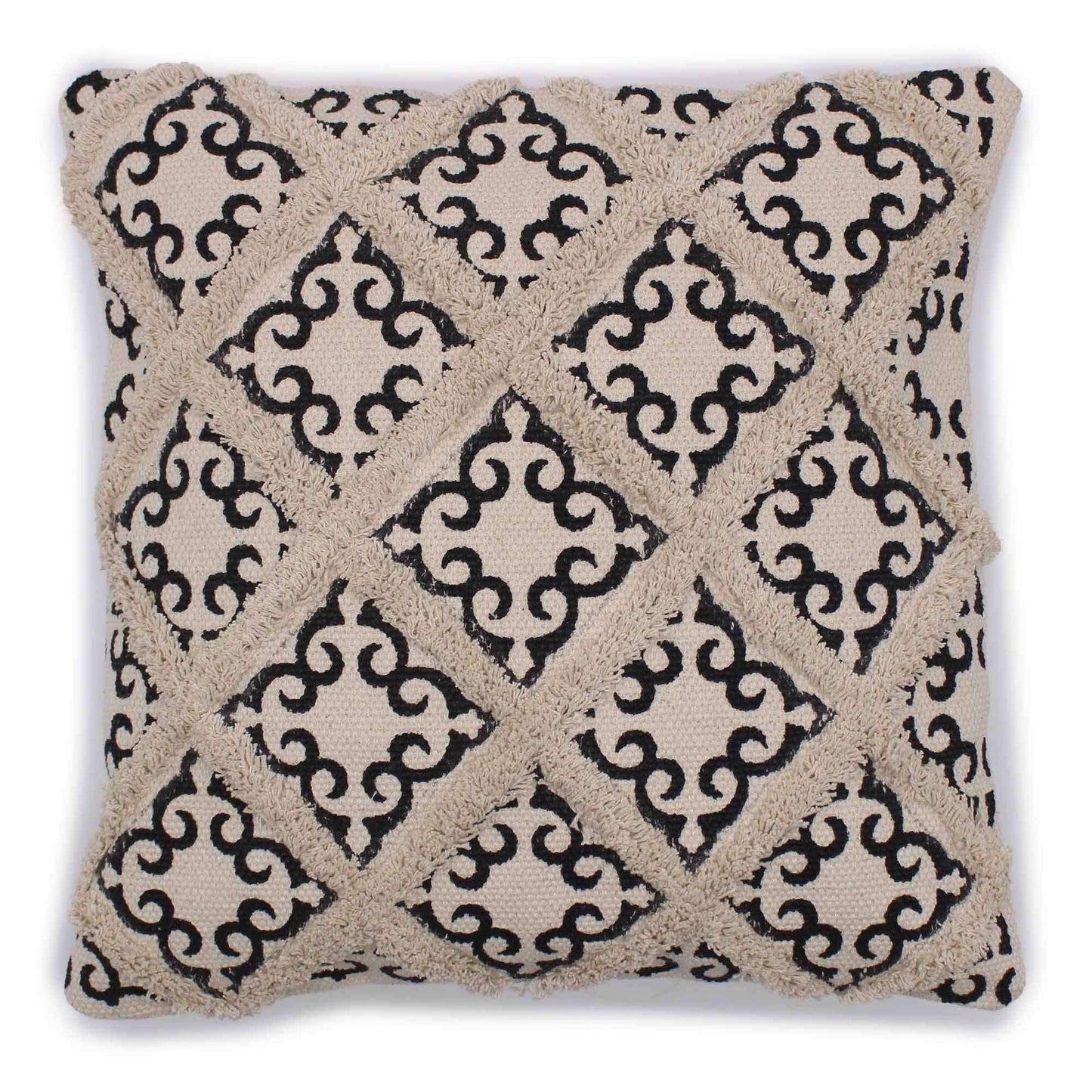 Classic Cushion Cover - Lux Criss-Cross & Print - 45x45cm