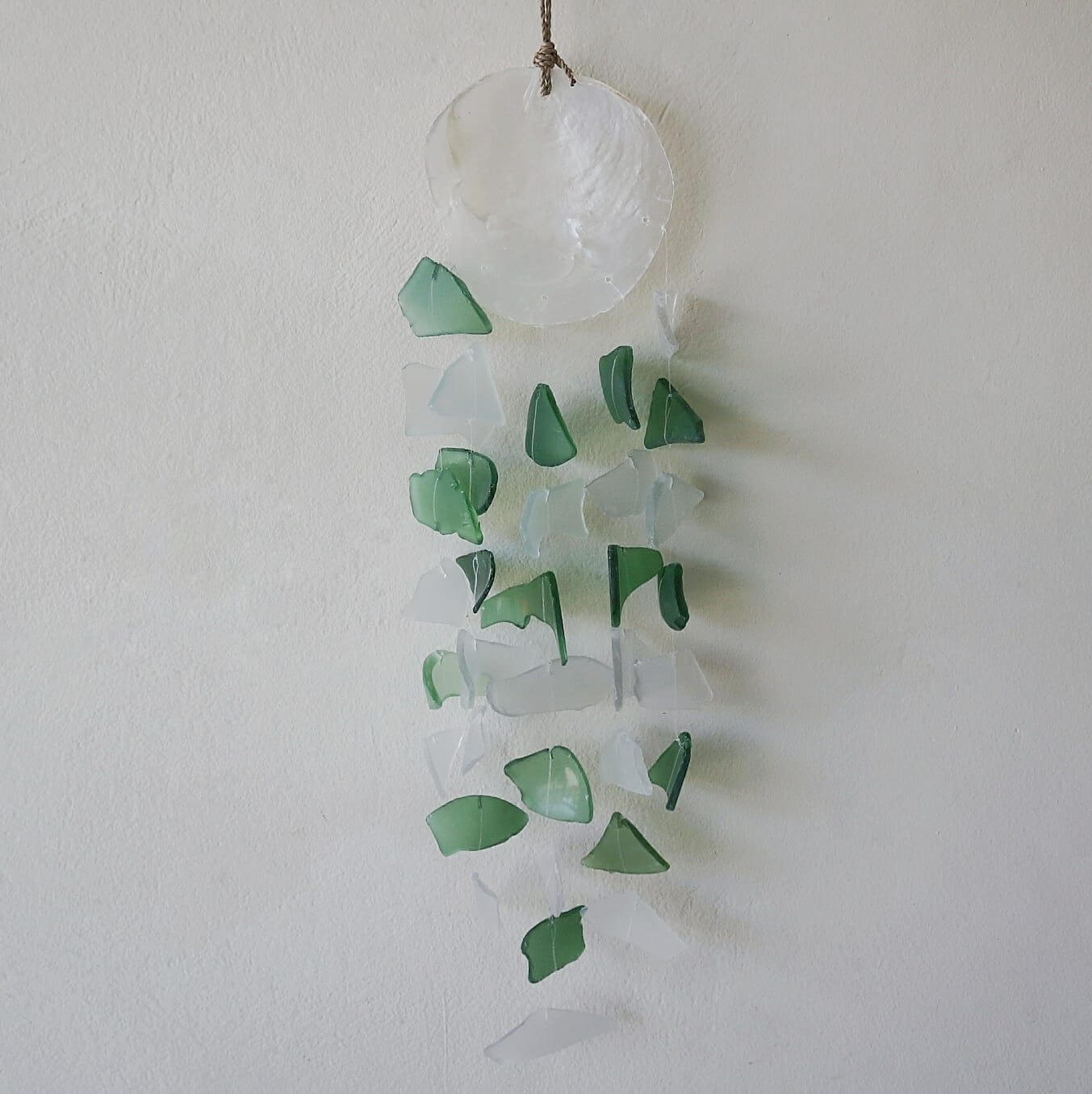 Copis & Glass Drop - Green & White Glass