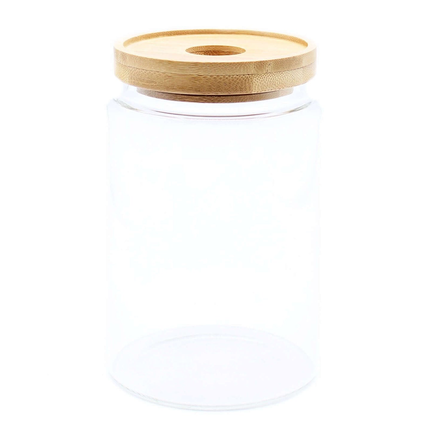 Cottage Bamboo Glass Jar - 15cm