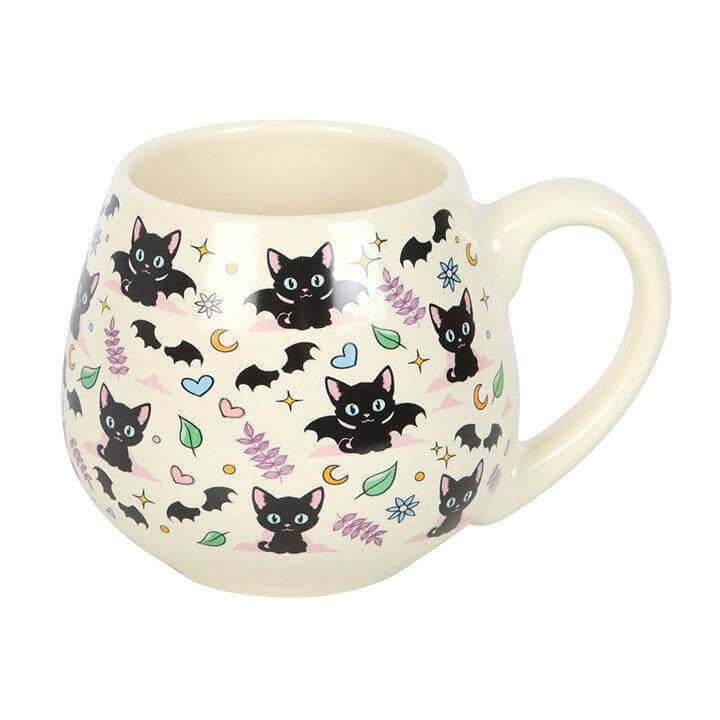 Cute & Creepy Cat Print Rounded Mug | 500ml Ceramic Cup-Sociodigi