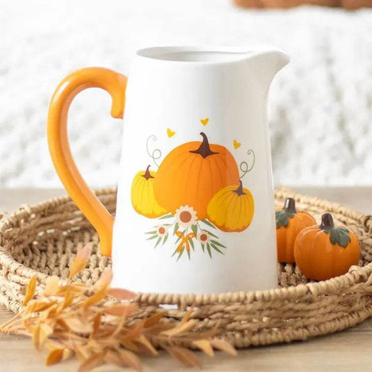 Autumn Pumpkin Ceramic Flower Jug-Sociodigi