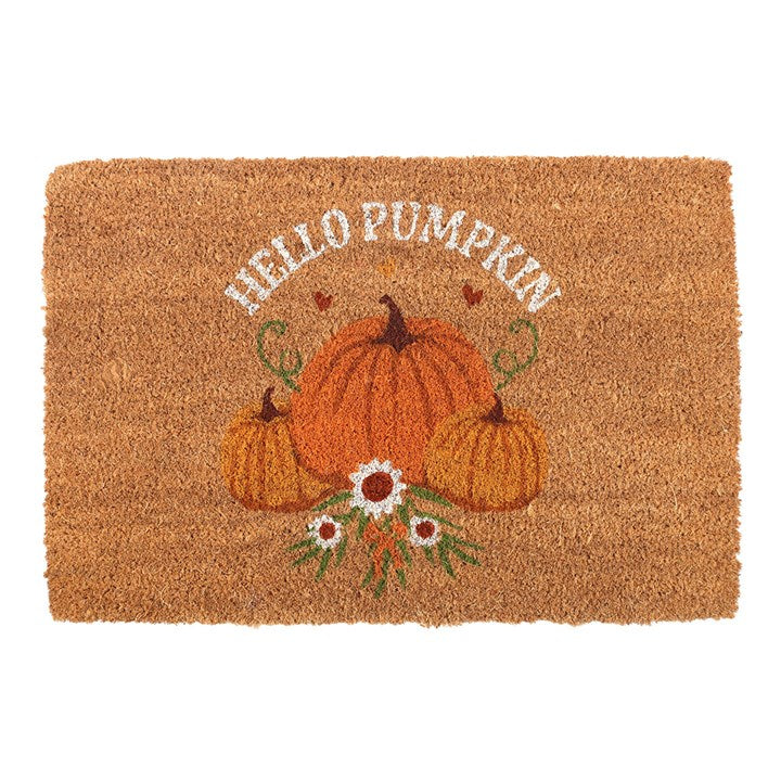 Natural Autumn Days "Hello Pumpkin" Coir Doormat-Sociodigi