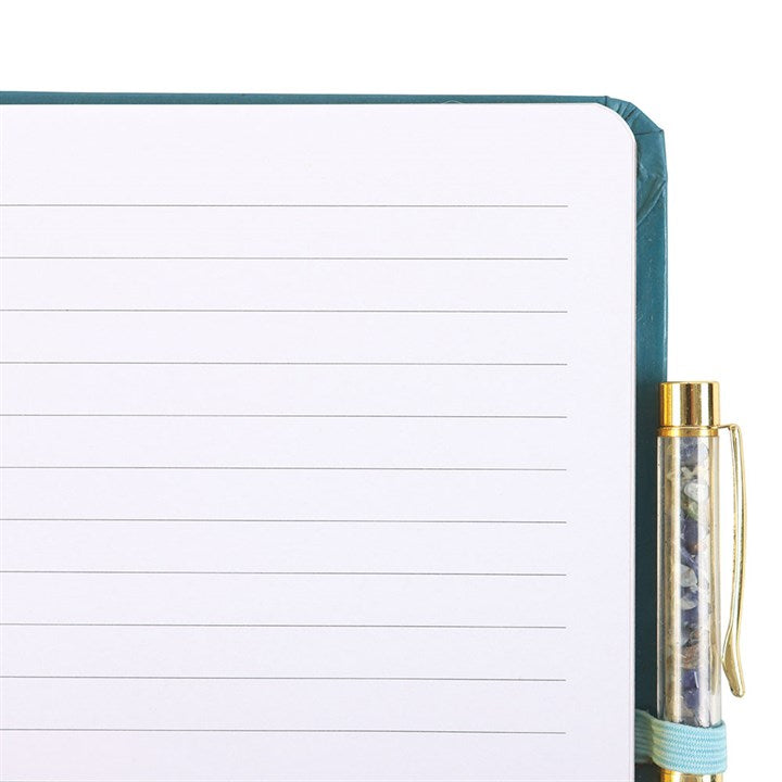 Hand of Hamsa A5 Notebook with Crystal Chip Pen N/A