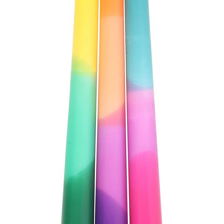Set of 3 Dipped Aura Energy Taper Candles N/A