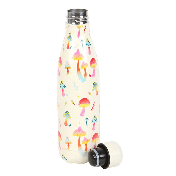 Funky Fungi Mushroom Print Metal Water Bottle-Sociodigi