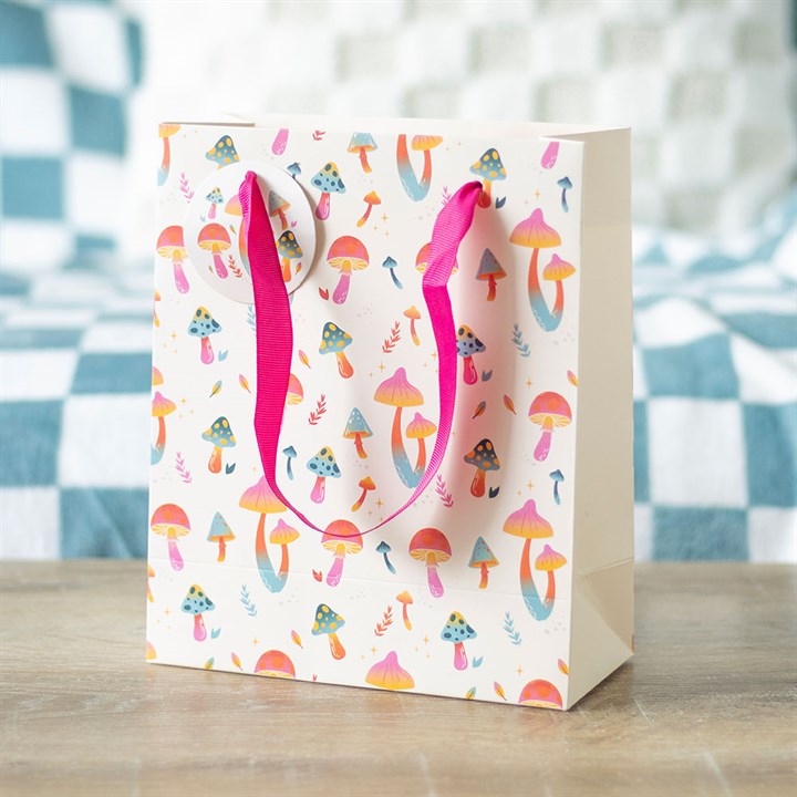 23cm Medium Funky Fungi Mushroom Print Gift Bag N/A