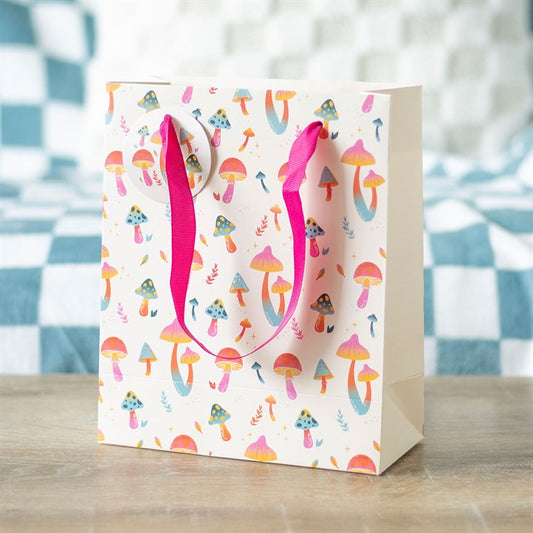23cm Medium Funky Fungi Mushroom Print Gift Bag N/A