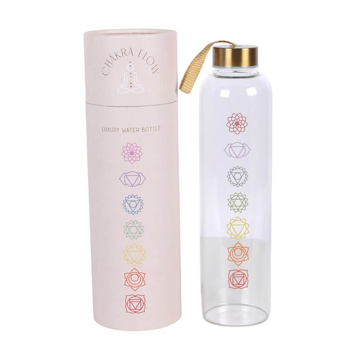 Chakra Flow Reusable Glass Water Bottle