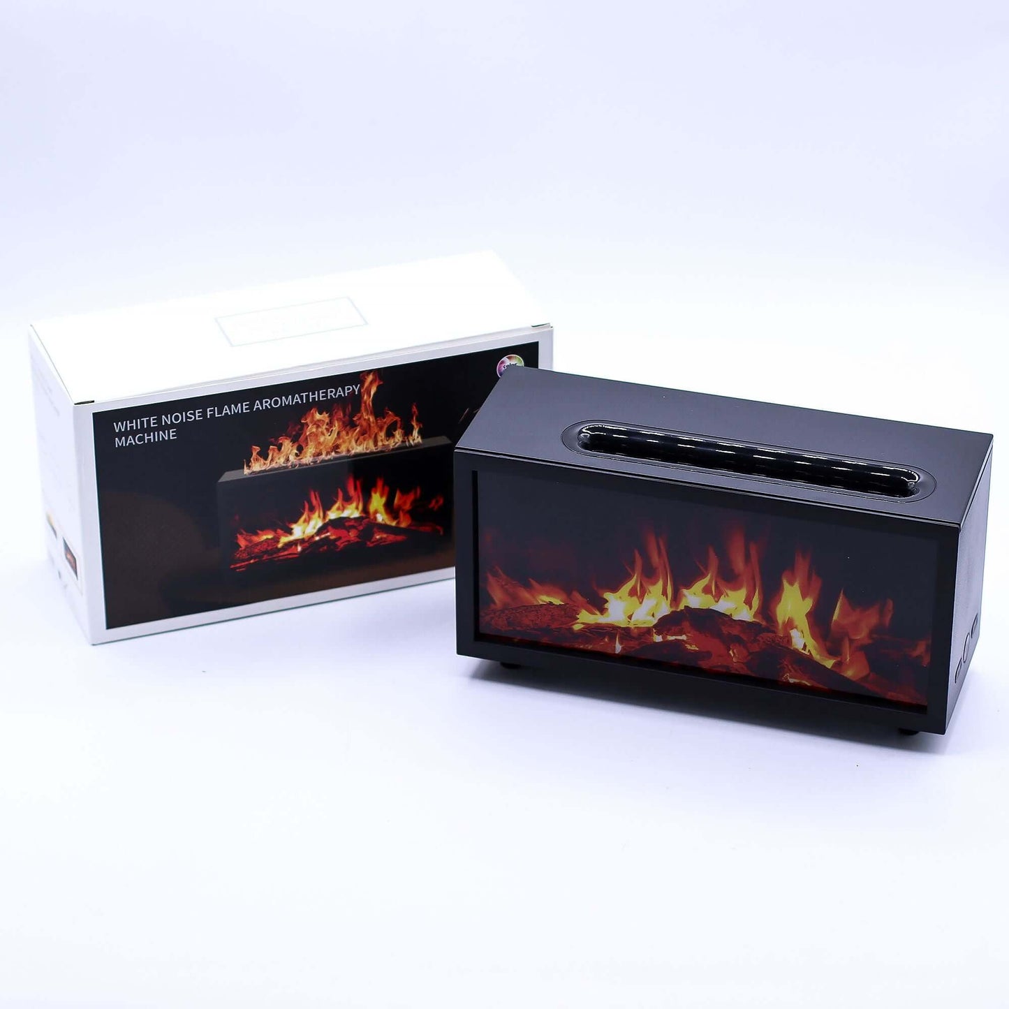 Flame Effect Aroma Diffuser with Birdsound - Black USB - Colour Change