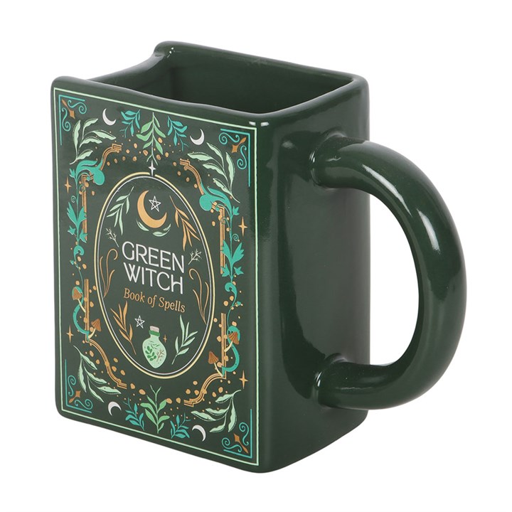 Green Witch Book Shaped Mug