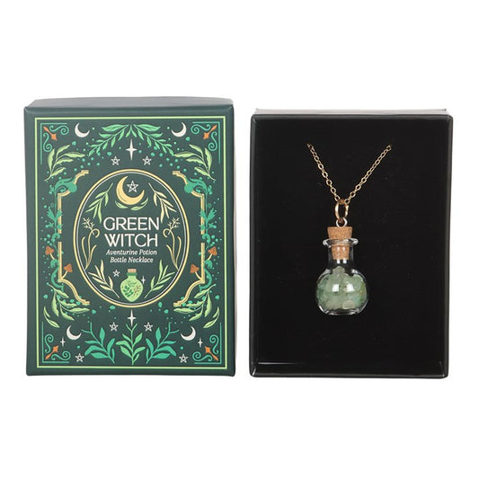 Green Witch Aventurine Potion Bottle Necklace