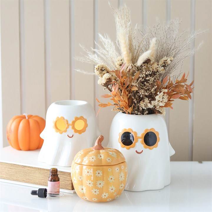 Groovy Floral Pumpkin Oil Burner-Sociodigi