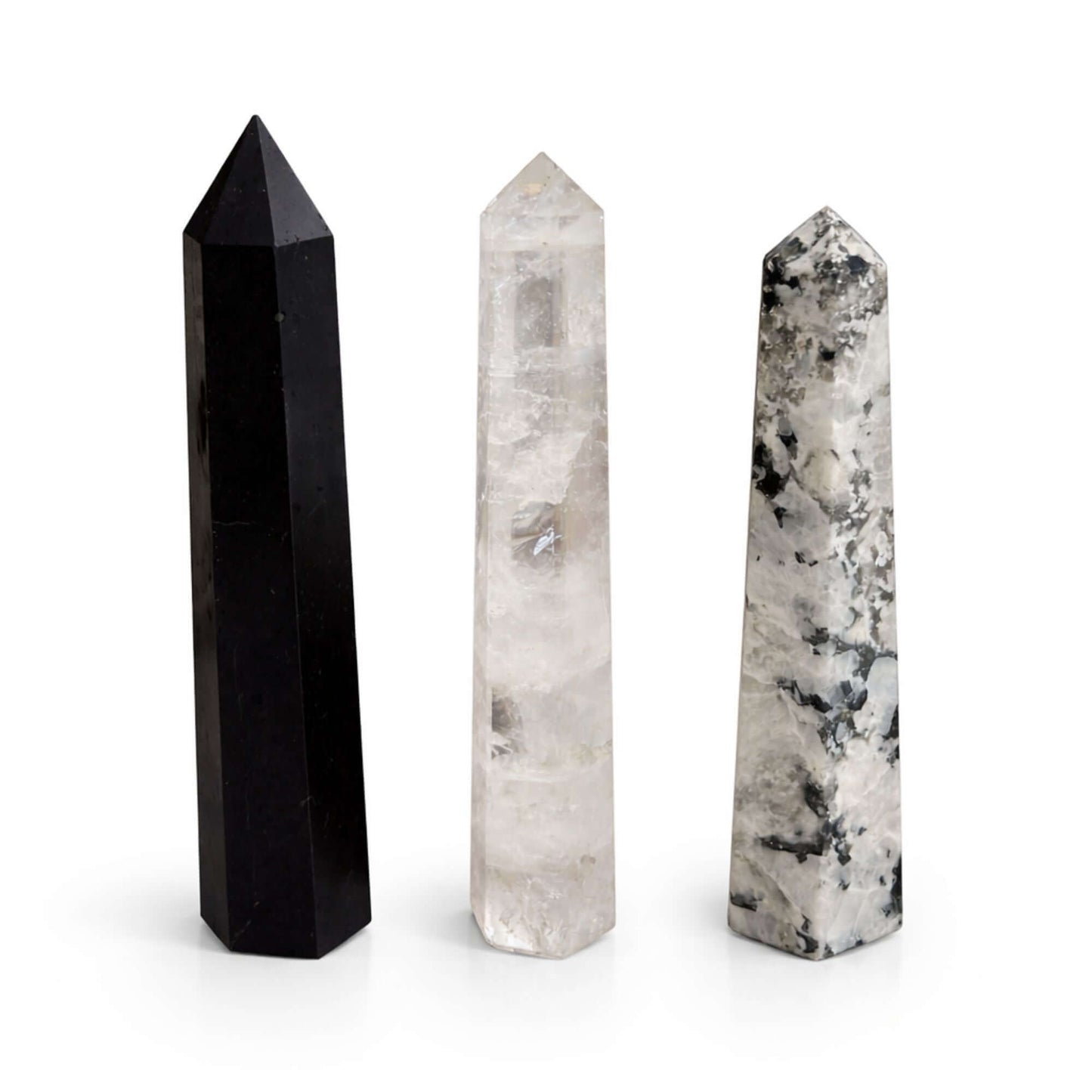 Gemstone Six Face Obelisk Poins approx 17cm - Rock Crystal