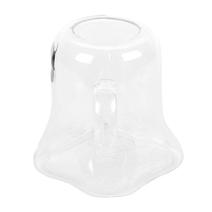 Ghost Glass Mug – Fun Halloween drinkware with a cute ghost shape and transparent design, ideal for spooky beverages.