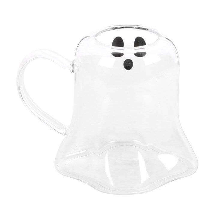 Ghost Glass Mug – Adorable ghost-shaped glass mug perfect for Halloween drinks. Ideal for spooky celebrations.