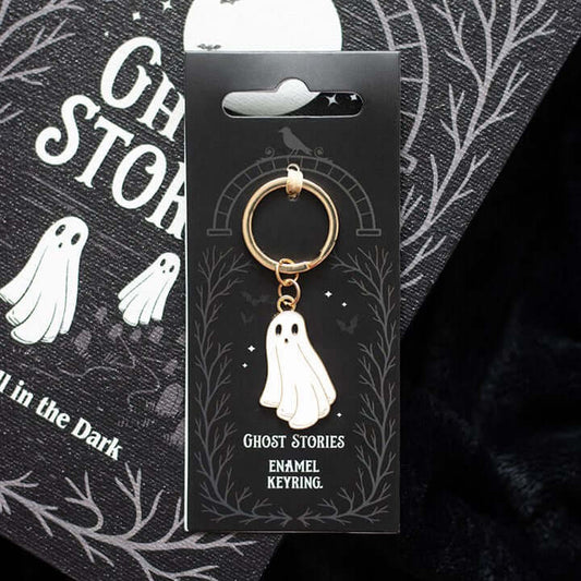 Add a charmingly spooky touch to your everyday essentials with this Ghost Stories Ghost Keyring. Featuring a sweet floating spirit inspired by classic ghost tales, this enamel keyring is the perfect blend of cute and creepy. Ideal for clipping onto keys,
