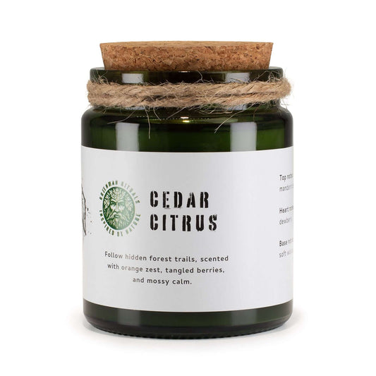 Greenman Woodwick Soy Candle - Cedar Citrus