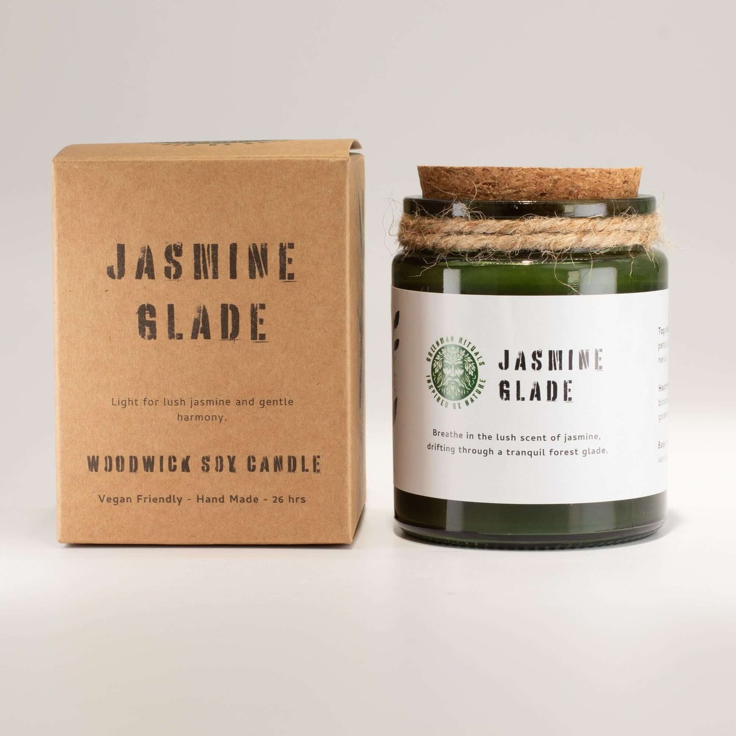 Greenman Woodwick Soy Candle - Jasmine Glade
