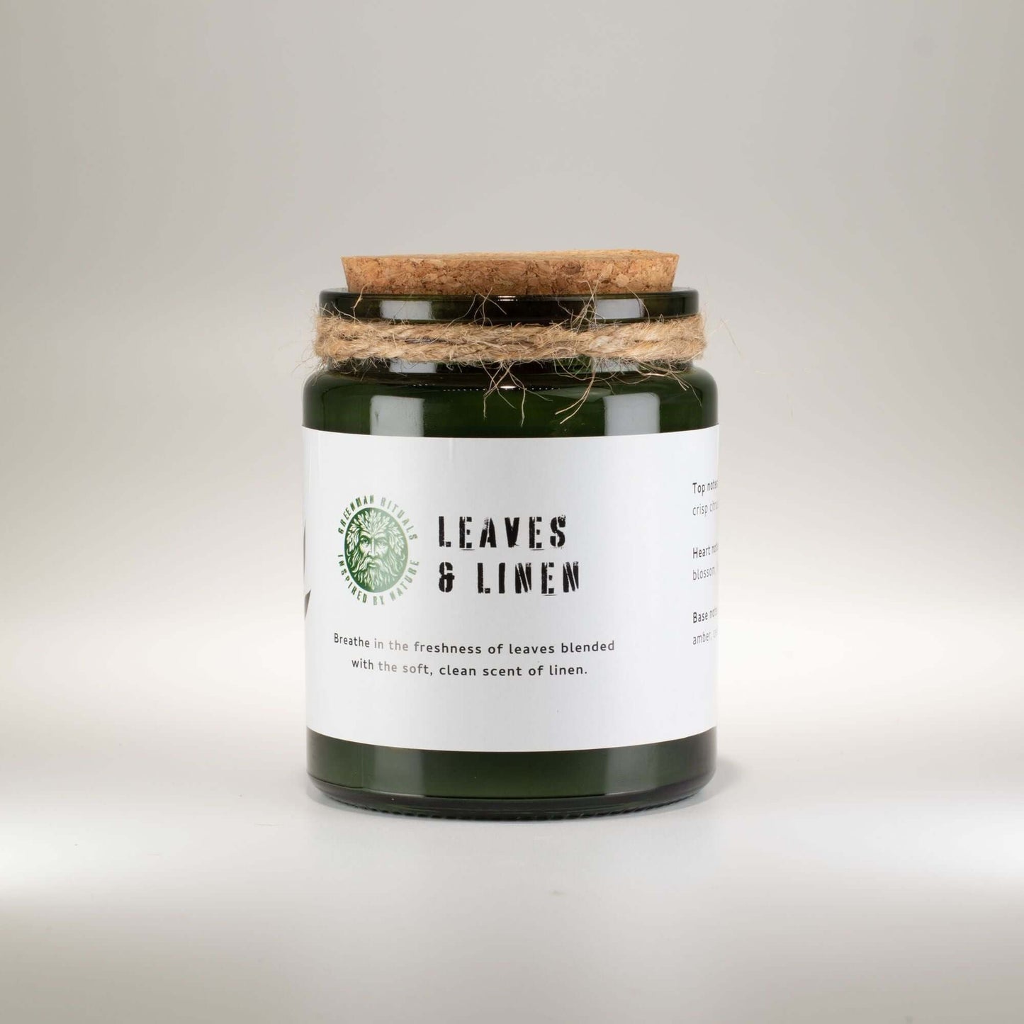 Greenman Woodwick Soy Candle - Leaves & Linen