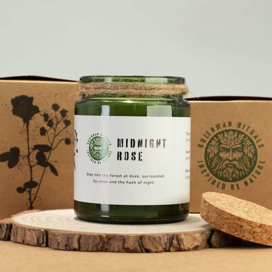 Greenman Woodwick Soy Candle - Midnight Rose