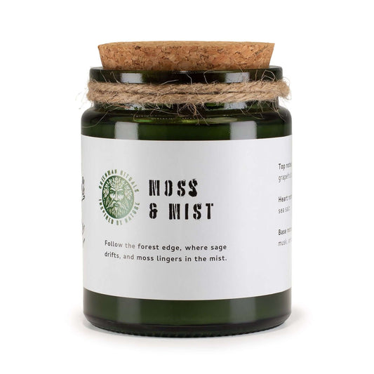 Greenman Woodwick Soy Candle - Moss & Mist