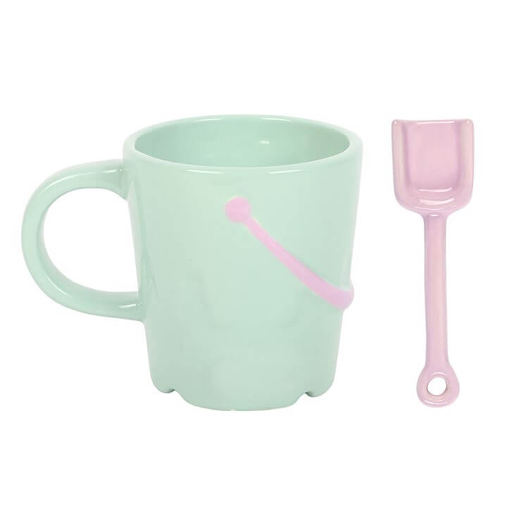 Pastel Bucket Mug with Spade Spoon N/A