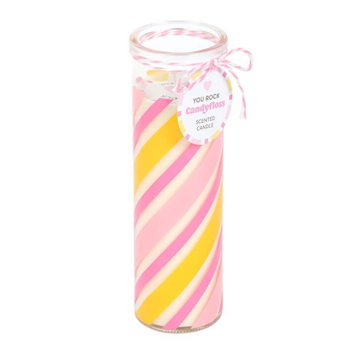 Candy Stripe Candyfloss Tube Candle N/A