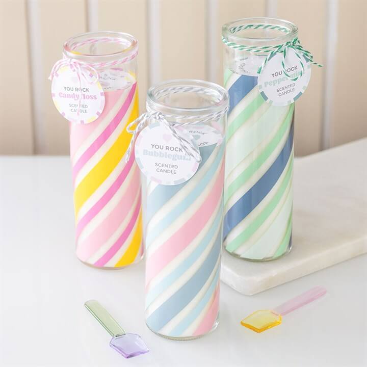 Candy Stripe Peppermint Tube Candle N/A