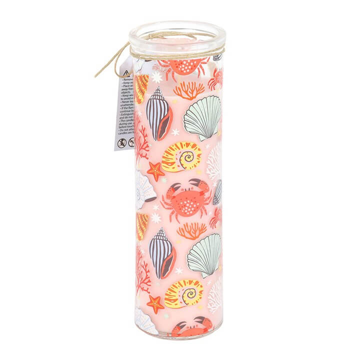 Pastel Shell Print Coconut & Sea Salt Tube Candle