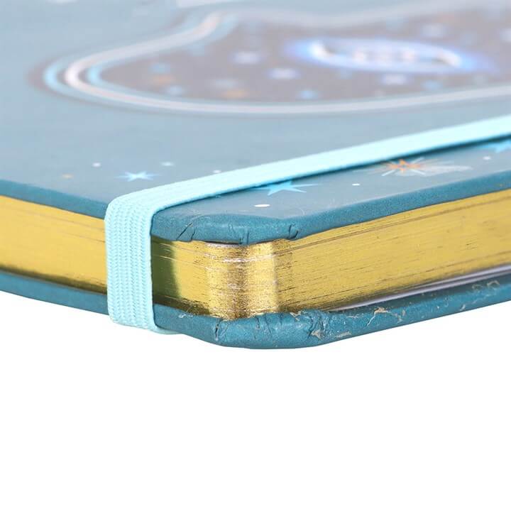 Hand of Hamsa A5 Notebook with Crystal Chip Pen – Turquoise Journal & Mystical Writing Set-Sociodigi
